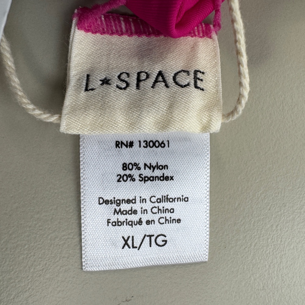 L*Space Nico Bikini Top XL Pink Underwire Bougainvillea & Cream Vacation Swim - Picture 7 of 11